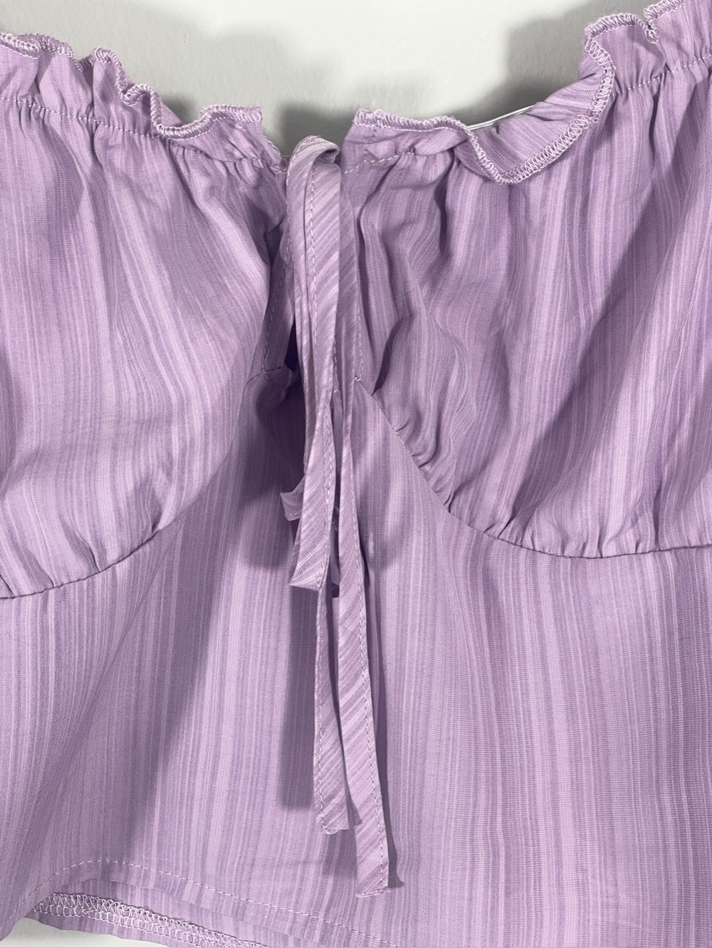 SHEIN Lilac Puff Sleeve Cottagecore Crop Top | Size Medium - Picture 4 of 8